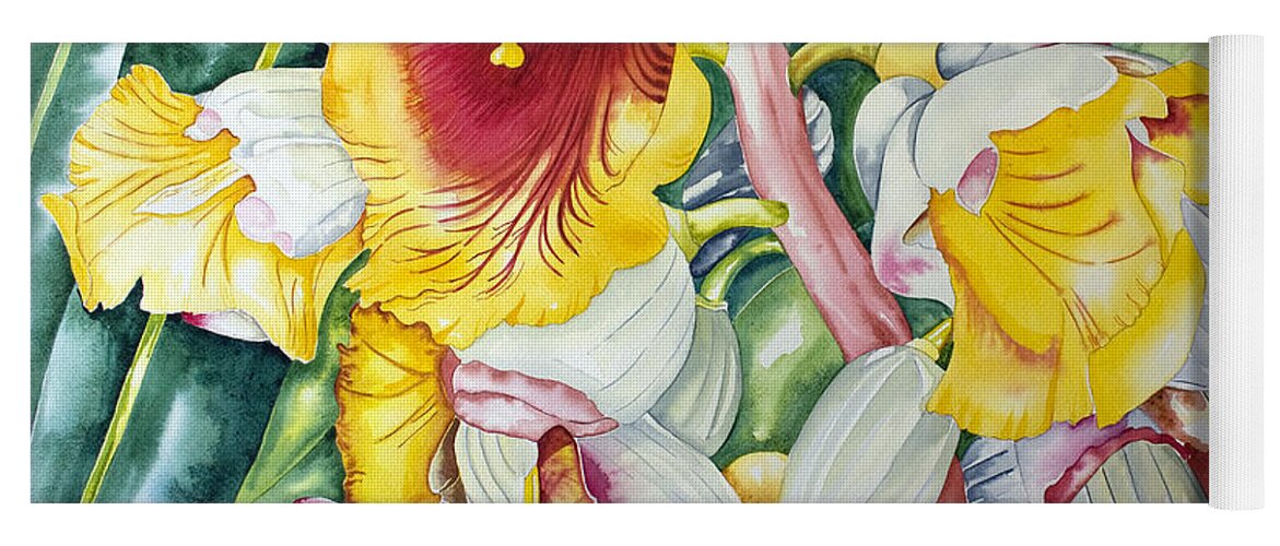 Flower Yoga Mat featuring the painting Poppin Out by Kandyce Waltensperger