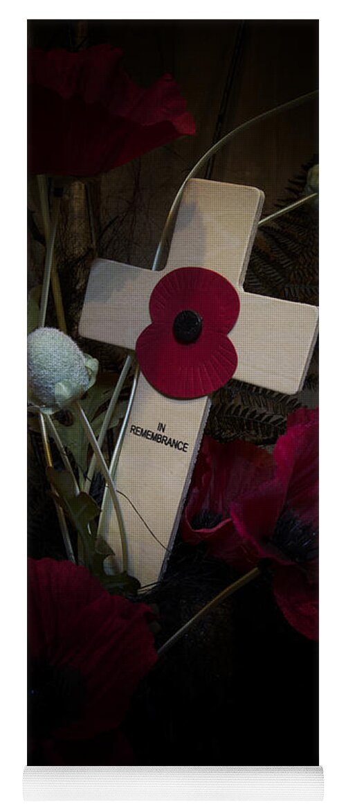 Flower Yoga Mat featuring the photograph Poppy on the cross by Steev Stamford