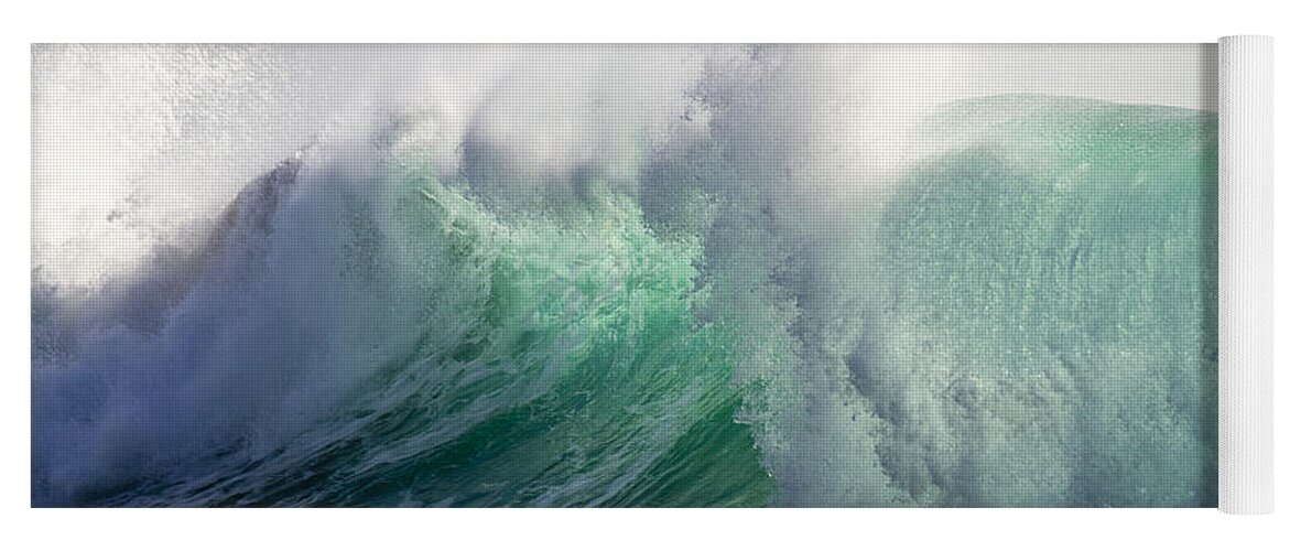 Wave Yoga Mat featuring the photograph Portuguese Sea Surf by Heiko Koehrer-Wagner