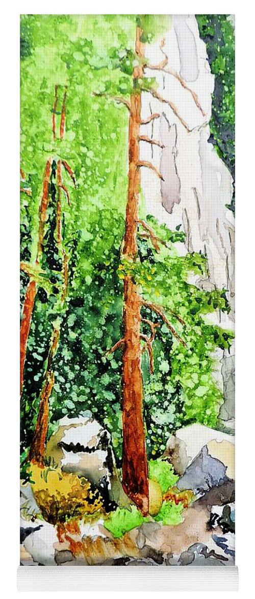 Poudre Canyon Yoga Mat featuring the painting Poudre Canyon Beauty by Tom Riggs