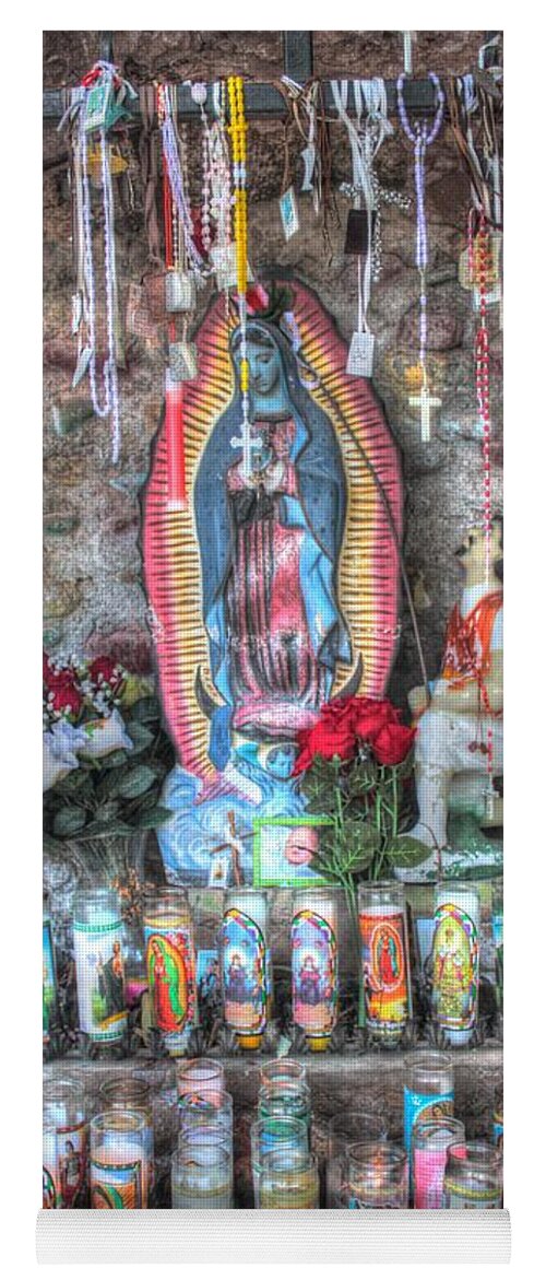 Candles Yoga Mat featuring the photograph Prayers to Our Lady of Guadalupe by Lanita Williams