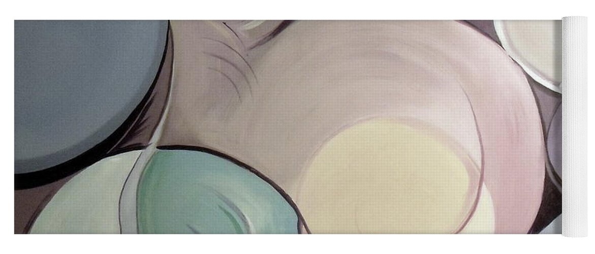 Soft Colors Yoga Mat featuring the painting Pregnant Possibilities by Jodie Marie Anne Richardson Traugott     aka jm-ART
