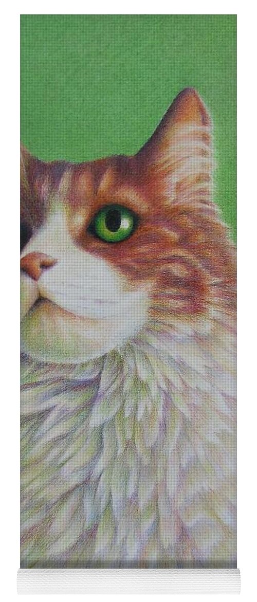 Cat Yoga Mat featuring the painting Pretty Penny by Pamela Clements