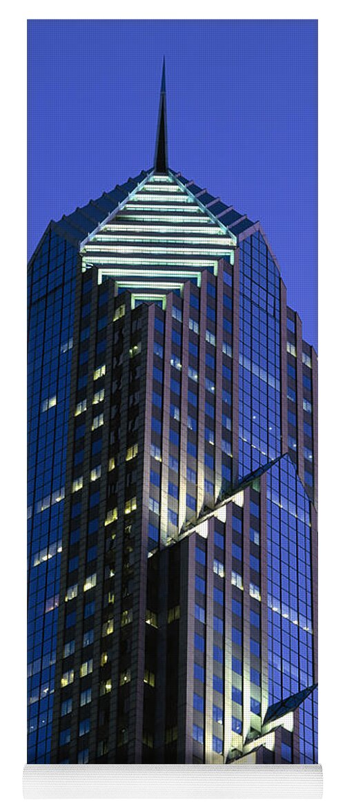 Dusk Yoga Mat featuring the photograph Prudential Plaza Building 2 by Rafael Macia