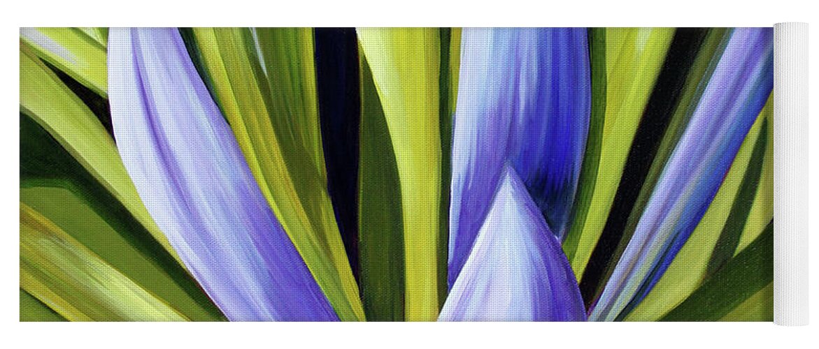 Cactus Yoga Mat featuring the painting Purple Cactus by Debbie Hart