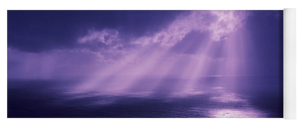 Blue Yoga Mat featuring the photograph Purple Cloudburst by Larry Dale Gordon - Printscapes