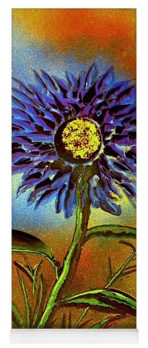 Painting Yoga Mat featuring the painting Purple Petals by Greg Moores