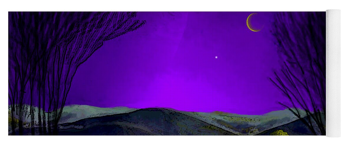Purple Yoga Mat featuring the digital art Purple Sky by Carol Jacobs
