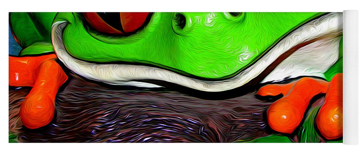 Frog Yoga Mat featuring the photograph Rain Forest Frog by John Haldane