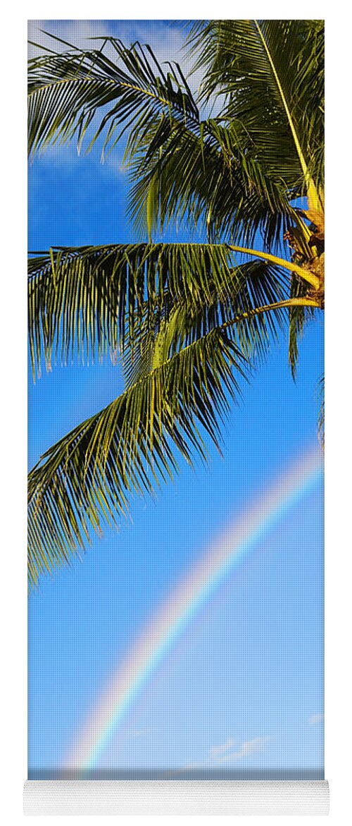 Afternoon Yoga Mat featuring the photograph Rainbow Over Ala Moana by Dana Edmunds - Printscapes