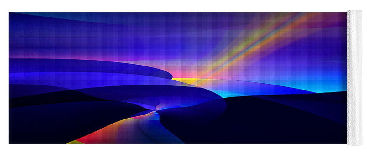 Digital Yoga Mat featuring the digital art Rainbow Pathway by Gary Blackman