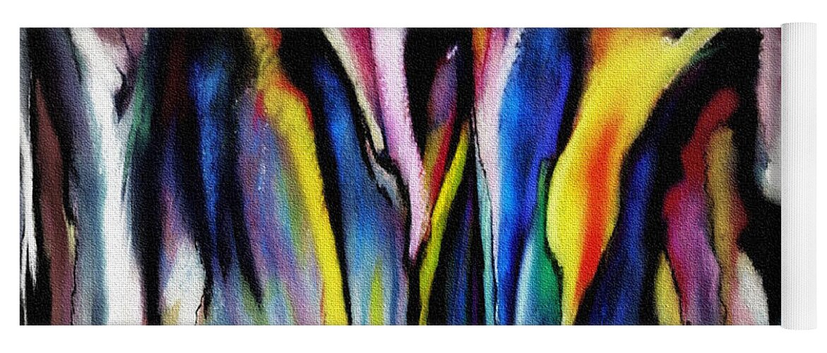 Abstract Yoga Mat featuring the photograph Rainbow Waterfall by Jodie Marie Anne Richardson Traugott     aka jm-ART