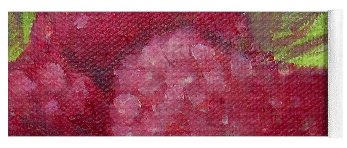 Raspberry Yoga Mat featuring the painting Raspberries by Laurie Morgan