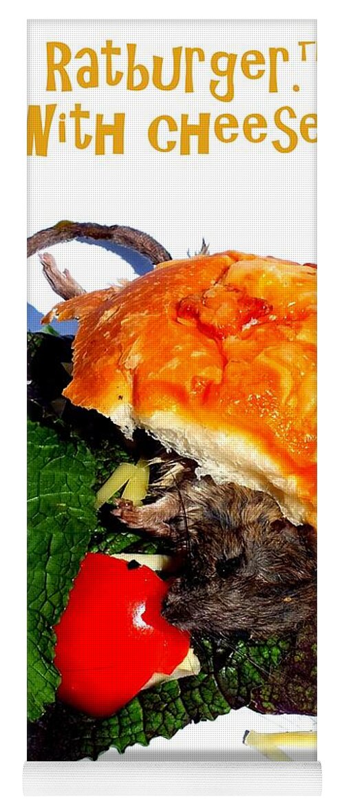 Rat Yoga Mat featuring the photograph Ratburger with cheese by Guy Pettingell
