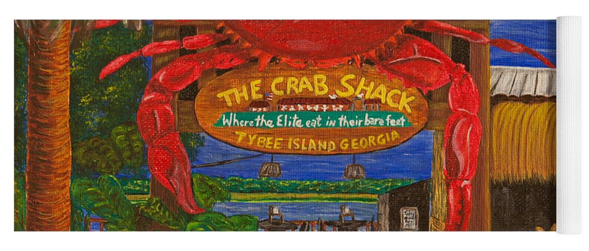 Crab Shack Yoga Mat featuring the painting Ready for the Day at The Crab Shack by Susan Cliett