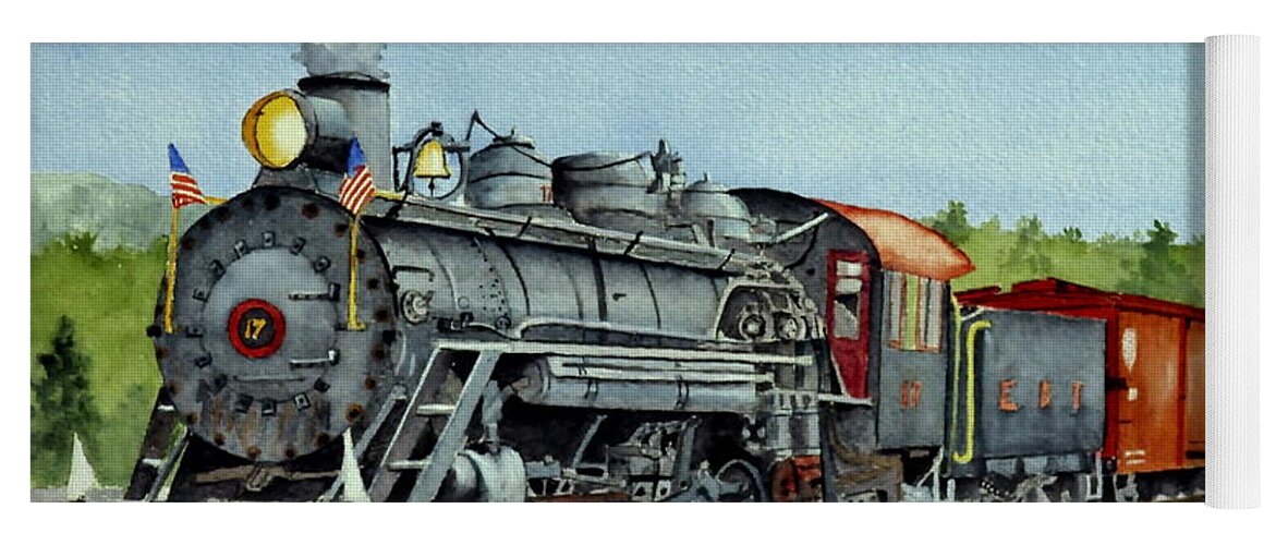 Locomotive Yoga Mat featuring the painting Ready to Roll 17 by John W Walker