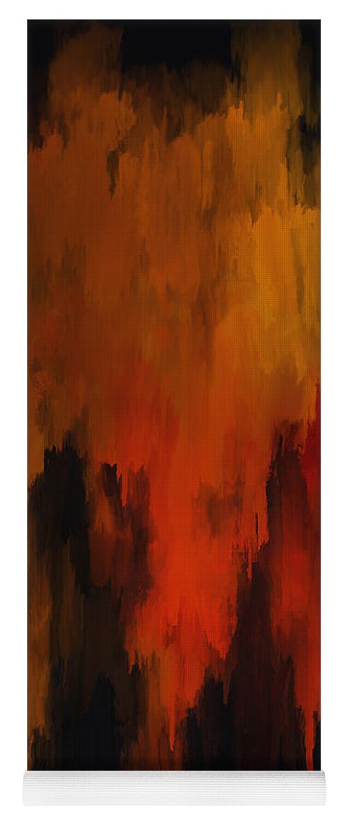 Abstract Yoga Mat featuring the painting Red and Gold 1 by Michael Pickett