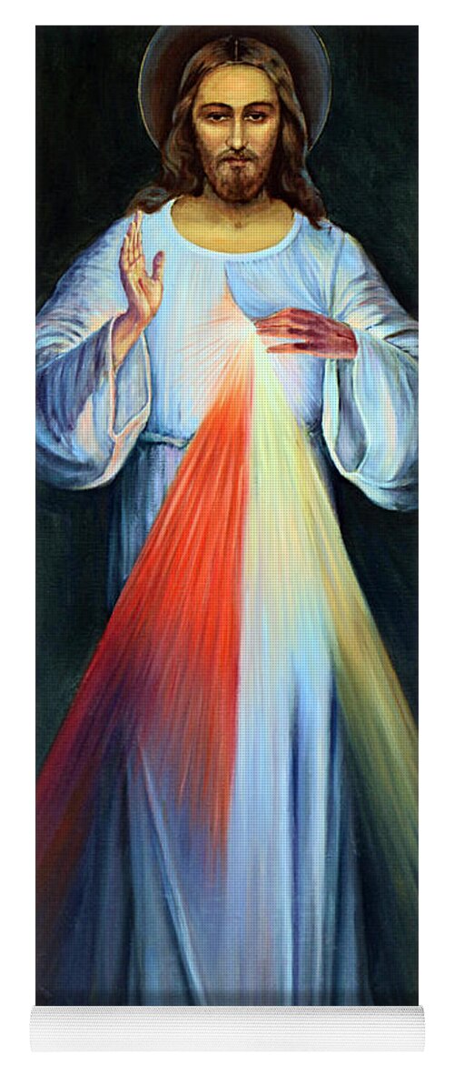 Jesus Yoga Mat featuring the photograph Red and Yellow Lights by Munir Alawi