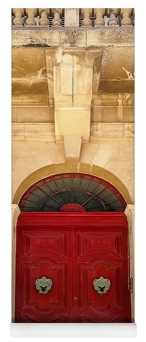 Architecture Yoga Mat featuring the photograph Red Door by Maria Coulson