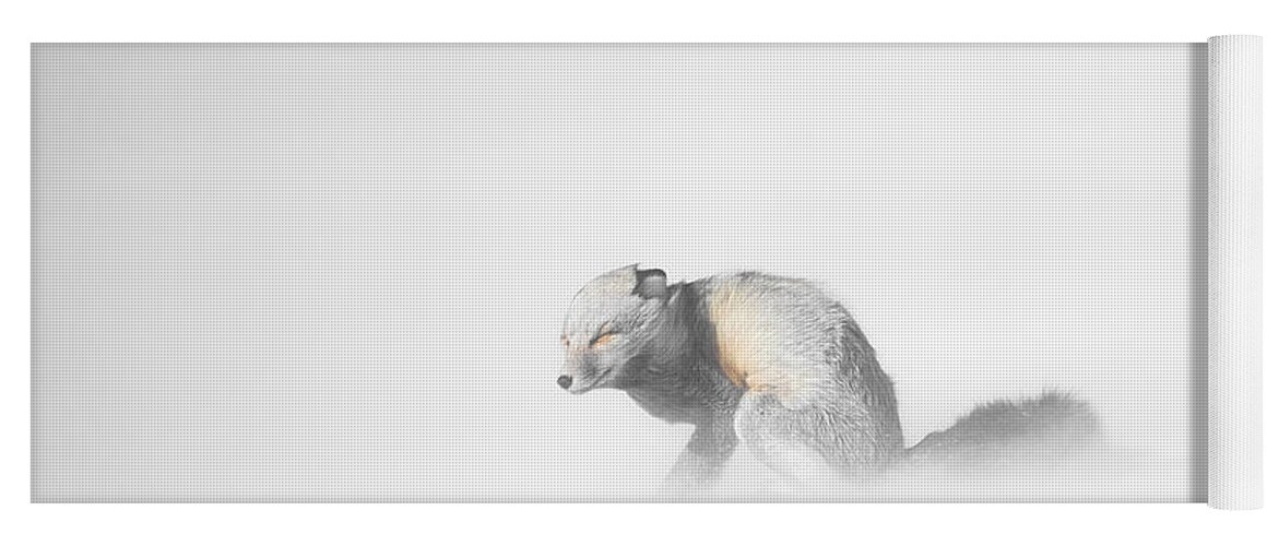 Yellowstone Yoga Mat featuring the photograph Red Fox in Winter Storm by Bill Cubitt