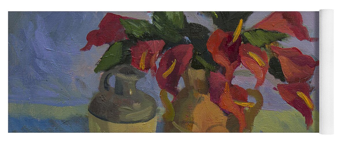 Still Life Yoga Mat featuring the painting Red Pepper by Diane McClary