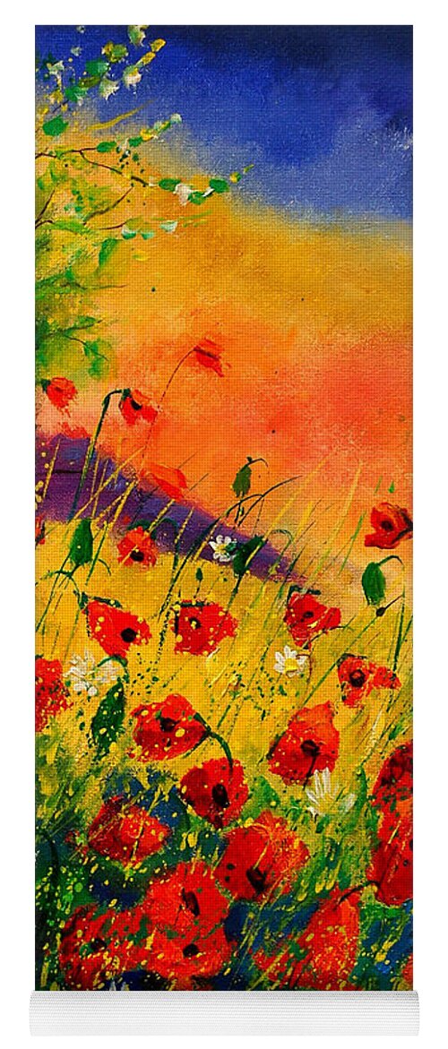 Poppies Yoga Mat featuring the painting Red Poppies 45 by Pol Ledent