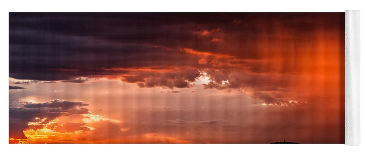 Sunset Yoga Mat featuring the photograph Red Rain over Tana by Alex Lapidus