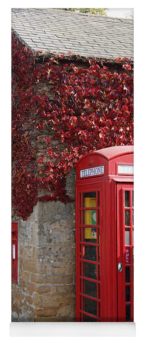 Telephone Box Yoga Mat featuring the photograph Red Telephone Box by David Birchall