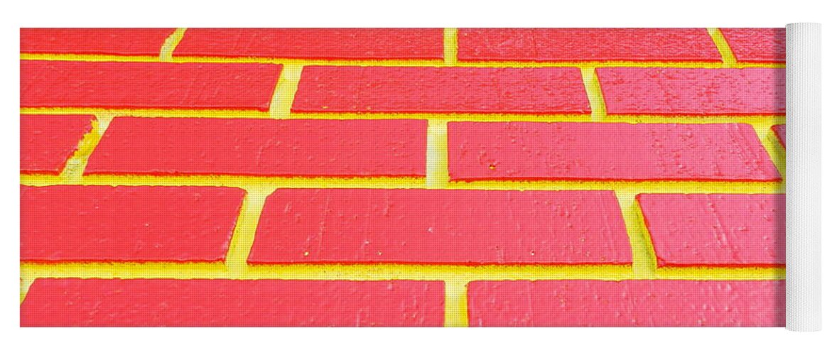 Brick Yoga Mat featuring the photograph Red Yellow brick by WaLdEmAr BoRrErO