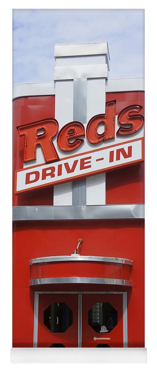 Reds Drive In Yoga Mat featuring the photograph Reds Drive- In by Laurie Perry