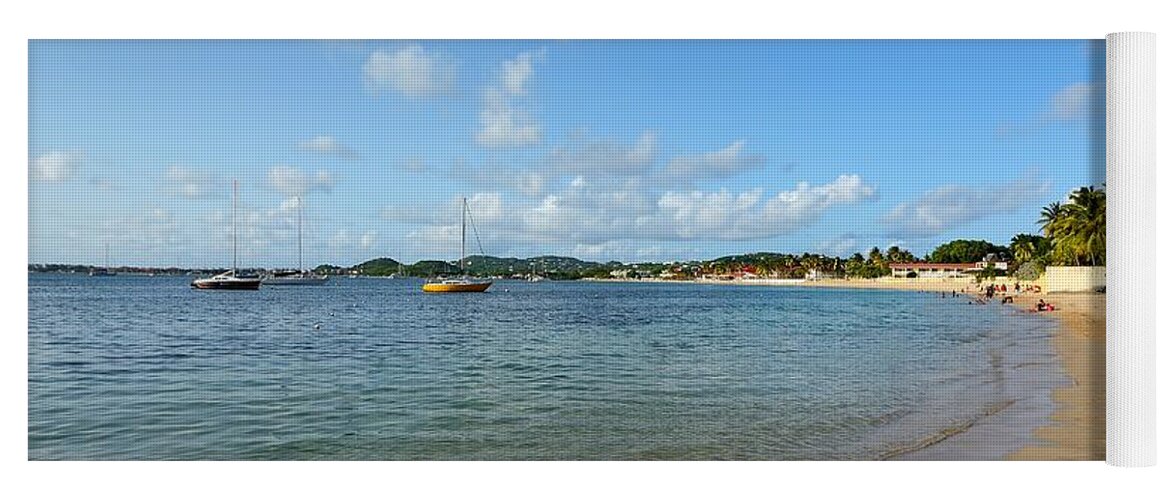 st Lucia Yoga Mat featuring the photograph Reduit Beach and Rodney Bay - Saint Lucia by Brendan Reals