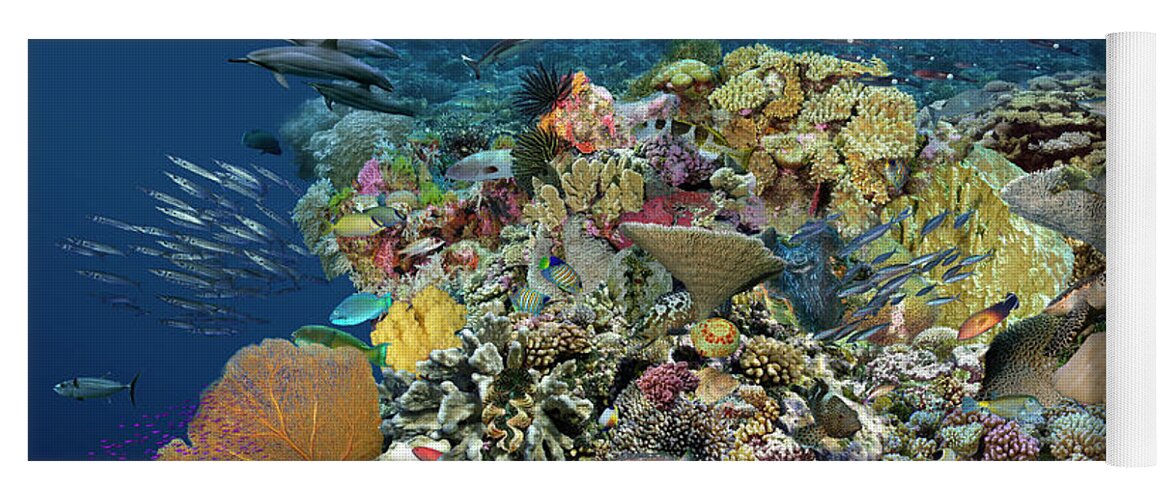 Marine Life Yoga Mat featuring the digital art Reef Magic by Artesub
