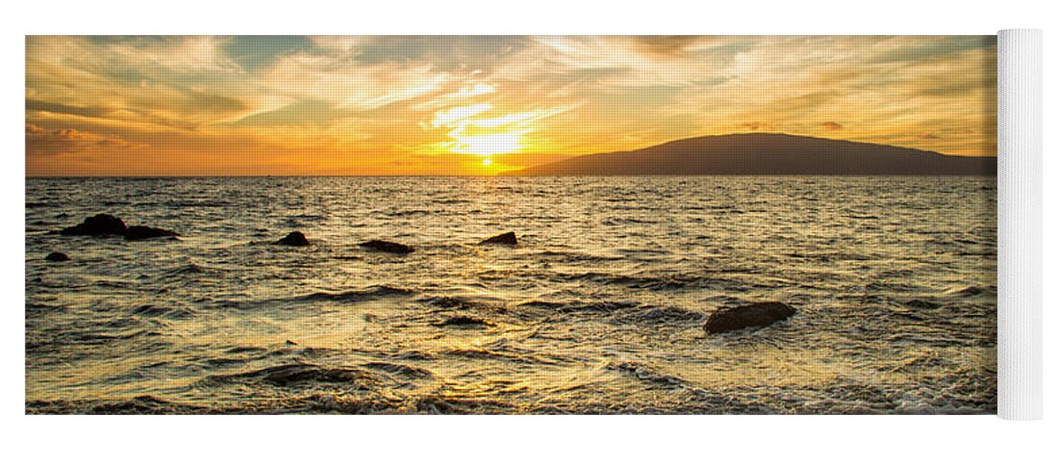Maui Beach Sunset Yoga Mat featuring the photograph Reflecting the glory by Kunal Mehra