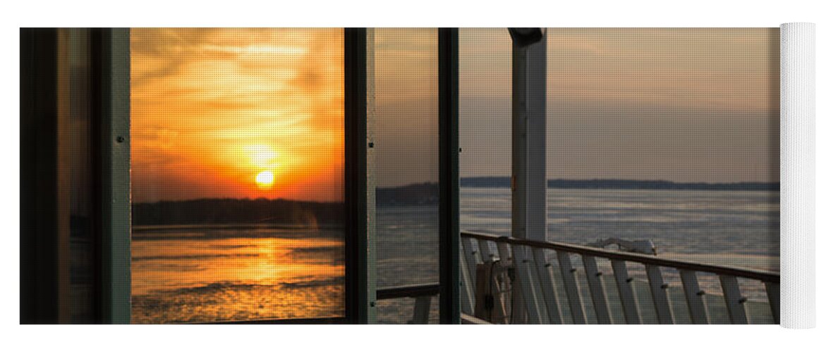 Sunset Yoga Mat featuring the photograph Reflections of a Chesapeake Sunset by Bill Swartwout