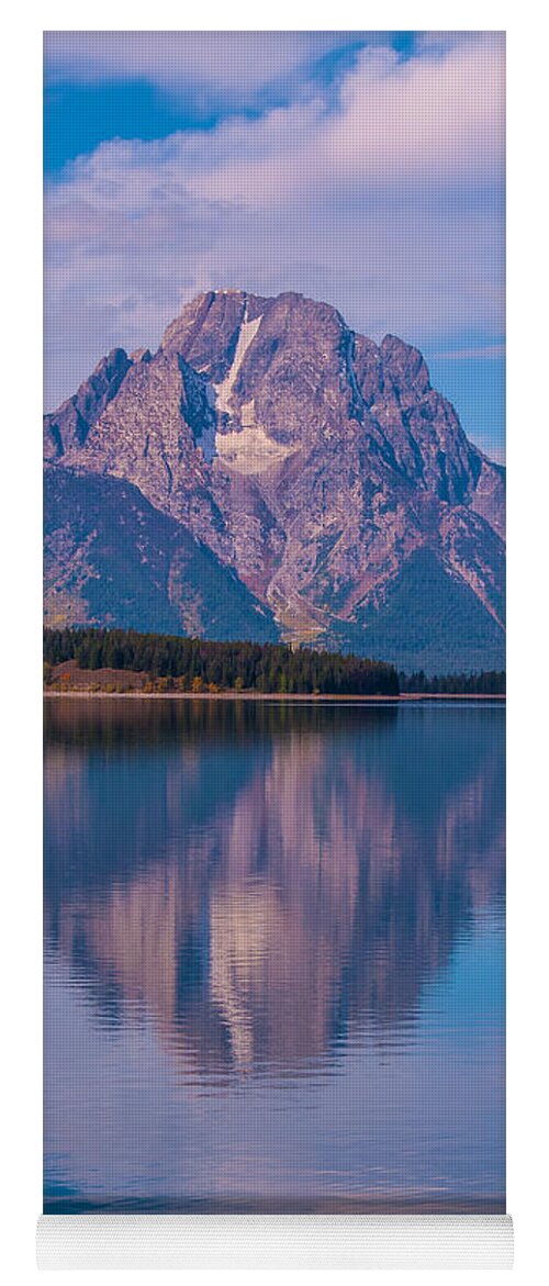 Brenda Jacobs Photography & Fine Art Yoga Mat featuring the photograph Reflections of Mount Moran by Brenda Jacobs