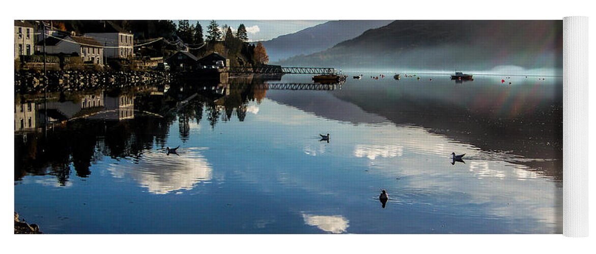 Loch Goil Yoga Mat featuring the photograph Reflections on Loch Goil Scotland by Lynn Bolt