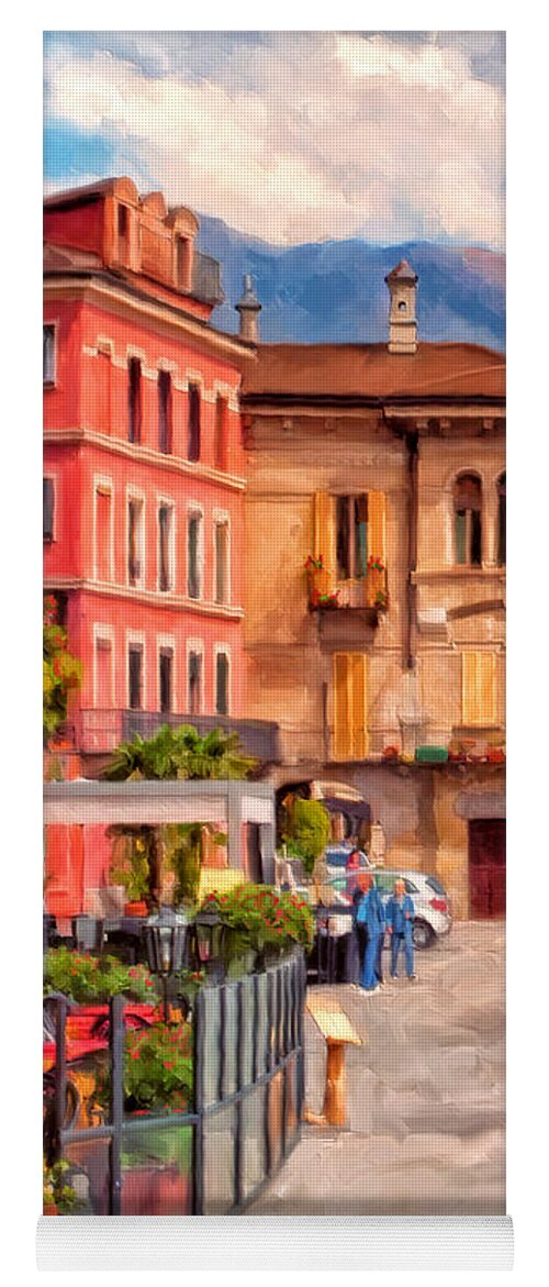 Northern Italy Yoga Mat featuring the painting Relaxing In Baveno by Michael Pickett