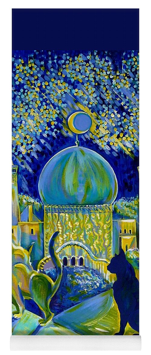 Moon Light Yoga Mat featuring the painting Reminiscences of Asia. Bed Time Story by Anna Duyunova