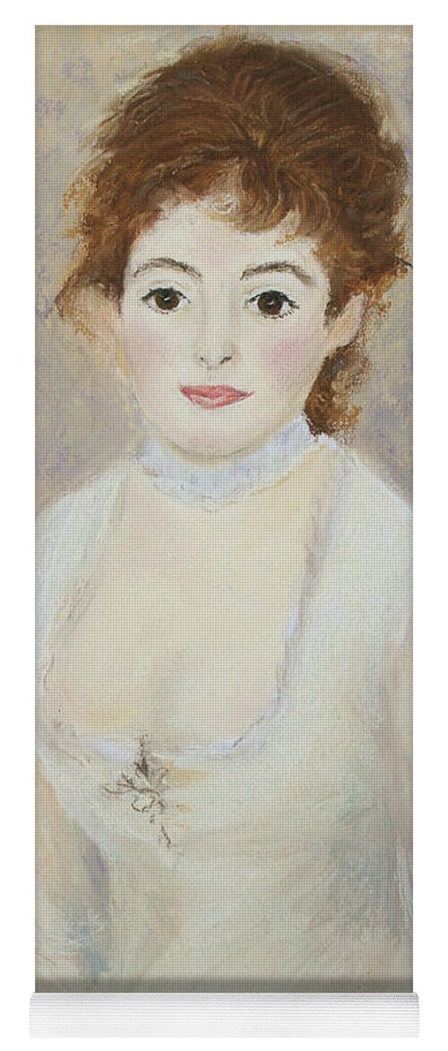 Pastel Yoga Mat featuring the pastel Renoir's Lady by Marna Edwards Flavell
