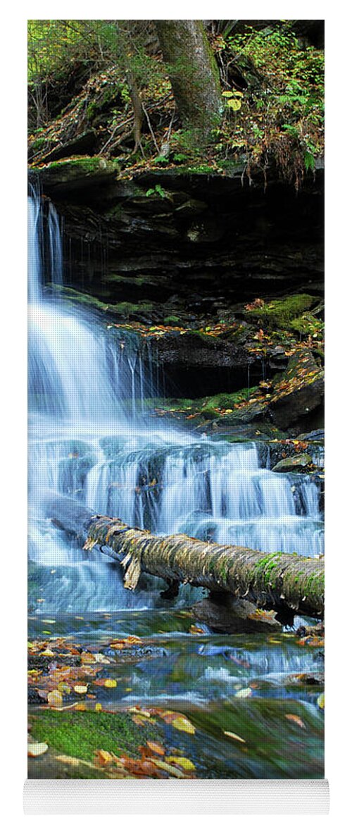 Cascade Waterfalls Yoga Mat featuring the photograph Ricketts Glen Hidden Waterfall by Crystal Wightman