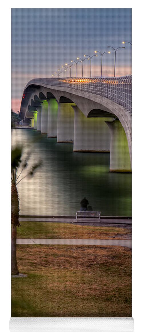 Fl Yoga Mat featuring the photograph Ringling Causeway Bridge Overlook by Sue Karski