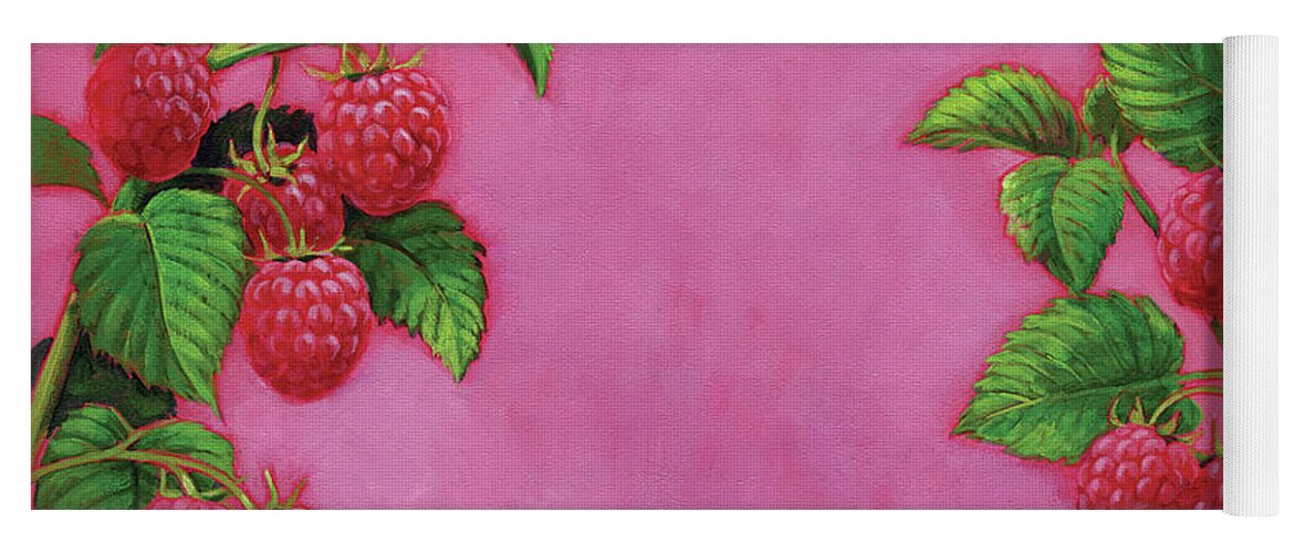 Abundance Yoga Mat featuring the photograph Ripe Raspberries Growing On Branch by Ikon Ikon Images