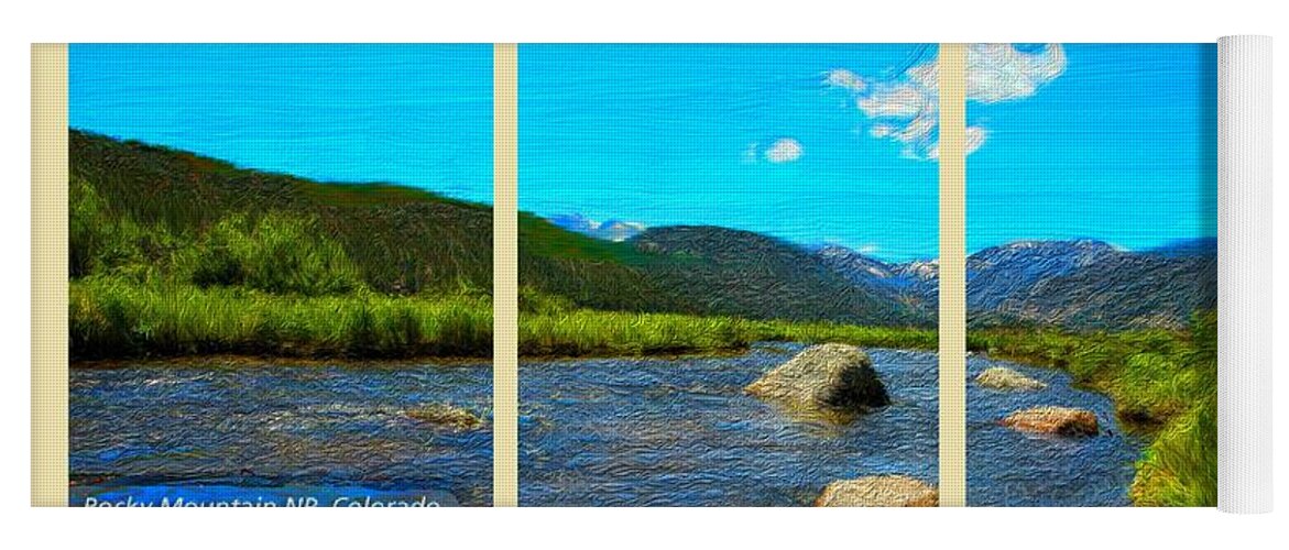 River Yoga Mat featuring the painting River Scape Panel by Bruce Nutting