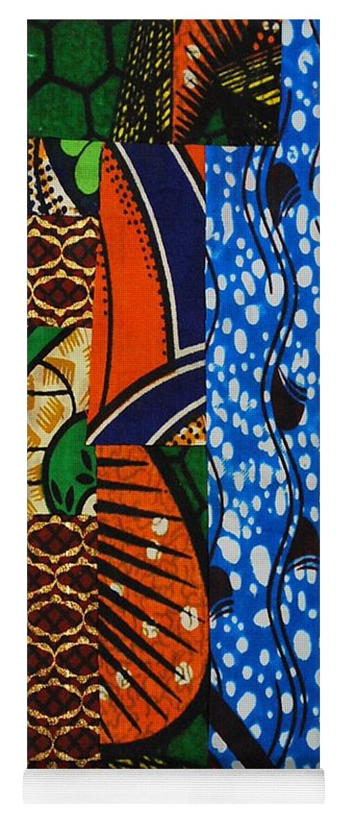 Textile Art Yoga Mat featuring the tapestry - textile Riverbank by Apanaki Temitayo M