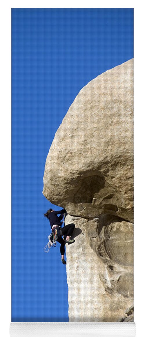 People Yoga Mat featuring the photograph Rock Climber, Joshua Tree Np by Mark Newman