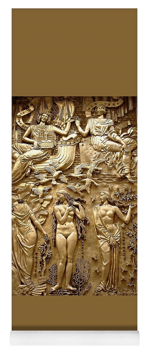 Gilded Bronze Yoga Mat featuring the photograph Rockefeller Art Deco by Gerry High