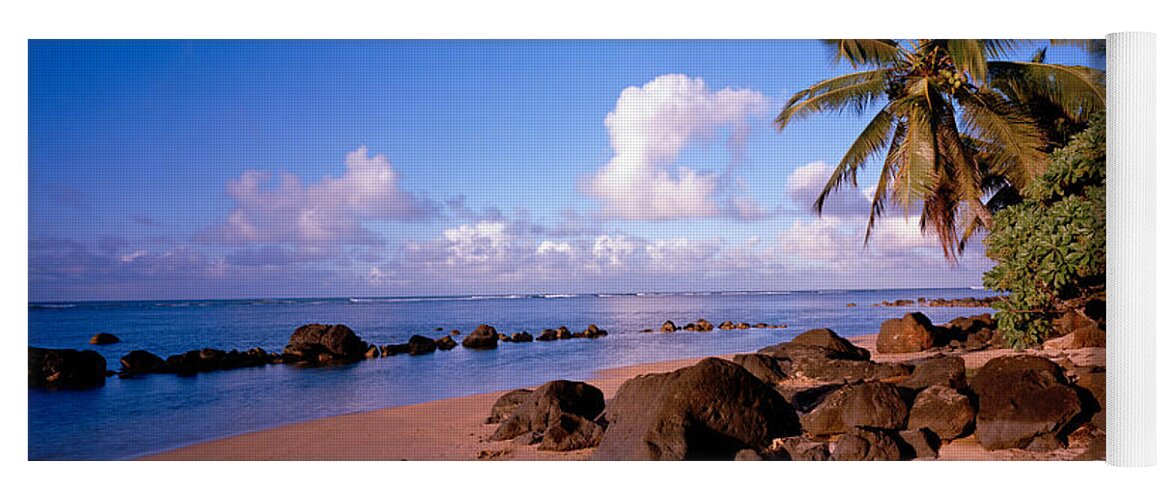 Photography Yoga Mat featuring the photograph Rocks On The Beach, Anini Beach, Kauai by Panoramic Images