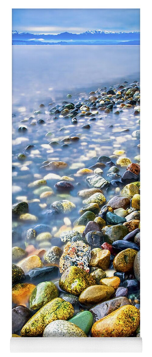 Colorful Yoga Mat featuring the photograph Rocky Shoreline by Kyle Wasielewski