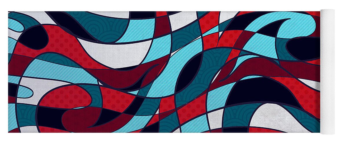 Abstract Yoga Mat featuring the digital art Roller Coaster by Shawna Rowe