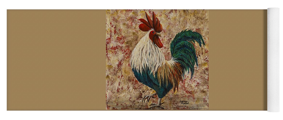 Animal Yoga Mat featuring the painting Rooster Strut by Darice Machel McGuire